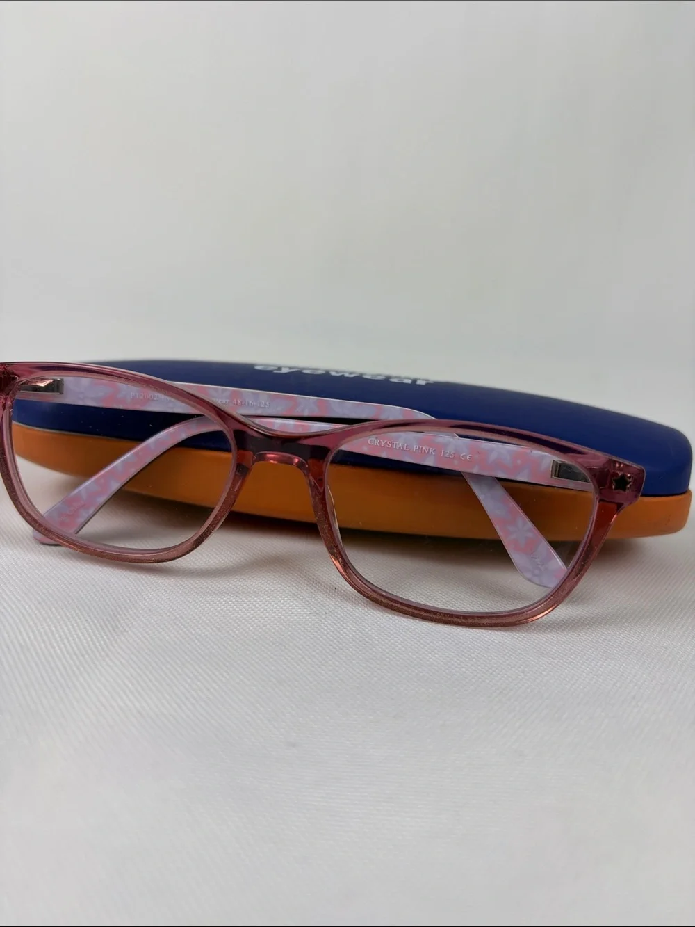 Pez Eyewear P12002 Glasses Kids Crystal Pink Floral Star Accents 48-16-125